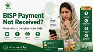 BISP payment not received 2026 fix guide — 8171 check, JazzCash, NADRA CNIC update