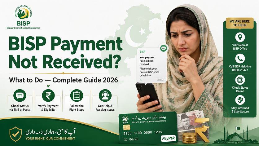 BISP payment not received 2026 fix guide — 8171 check, JazzCash, NADRA CNIC update