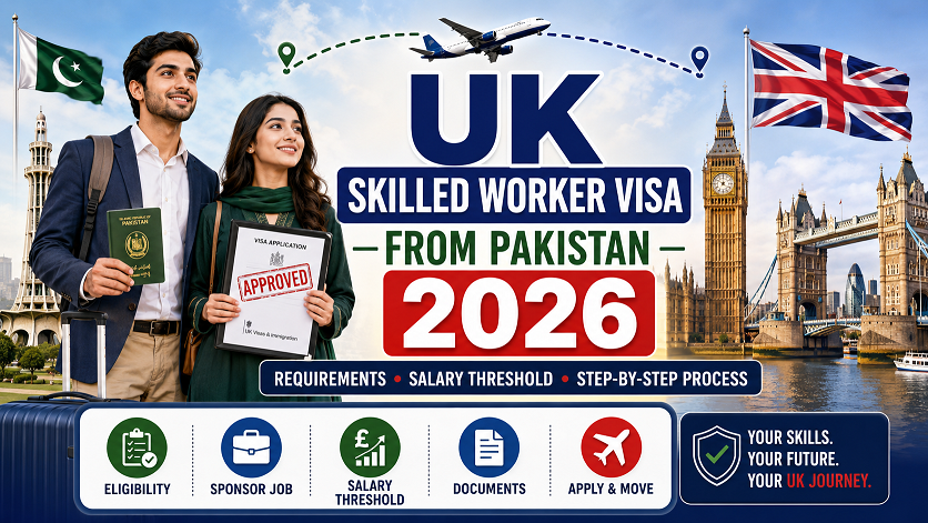 UK Skilled Worker Visa from Pakistan 2026 — salary threshold requirements and step-by-step application process guide